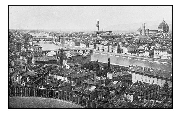 istock Antique dotprinted photographs of Italy: Florence 636202030