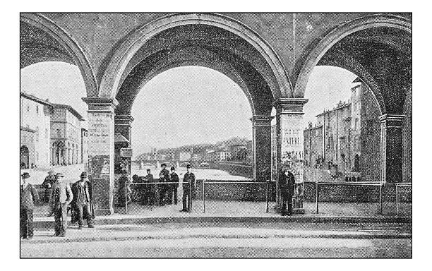 istock Antique dotprinted photographs of Italy: Florence, Ponte Vecchio 636205260
