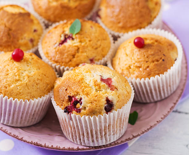 istock Tasty muffin (cupcake) with cranberries 636208884