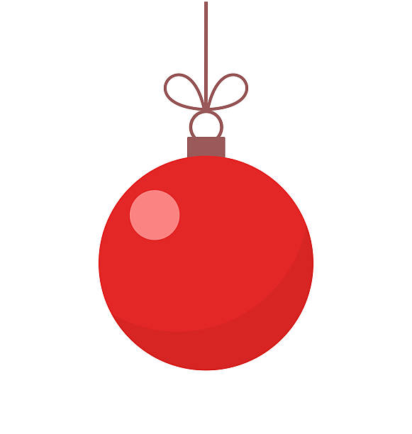 ilustrações de stock, clip art, desenhos animados e ícones de emblema de bola vermelha de natal - christmas ornaments
