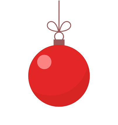 Christmas red ball ornament illustration