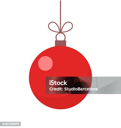 istock Christmas red ball ornament 636208892
