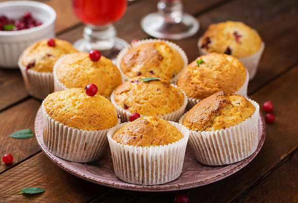 istock Tasty muffin (cupcake) with cranberries 636209084