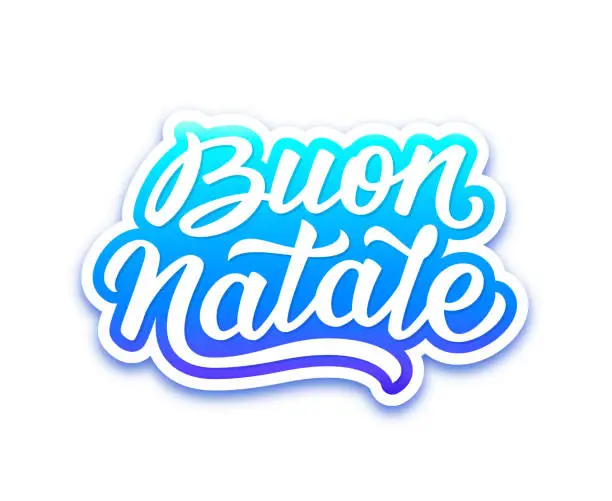 Vector illustration of Buon Natale lettering. Merry Christmas greetings