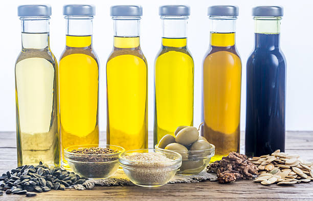istock Bottles with different kinds of vegetable oil 636223242