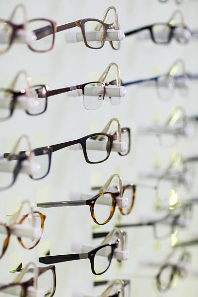 istock Close-up of various spectacles on display 636223390