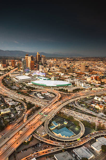istock Los Angeles aerial view skyline 636224086