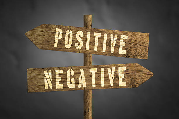 istock Positive or Negative concept road sign 636224424