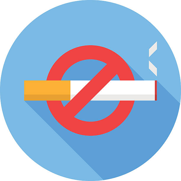 No smoking icon No smoking icon. Flat Design vector icon cigarette warning label stock illustrations