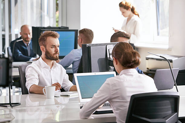 istock Businessman at the office. Focused on work. 636230968