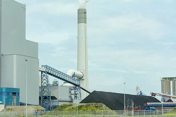 mountains of coal for power plant   on the Maasvlakte 2, Rotterdam, Netherlands
