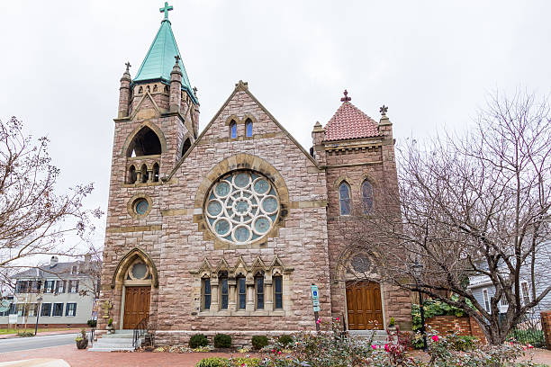 Portsmouth, Virginia, USA - December 17, 2016: St. John's Episcopal Church on December 18, 2016 in historic Portsmouth, Virginia.