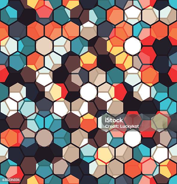 Modern Seamless Pattern Of Polygons Multicolor Geometric Background ...