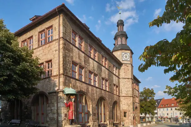Nordhausen old town hall with Roland