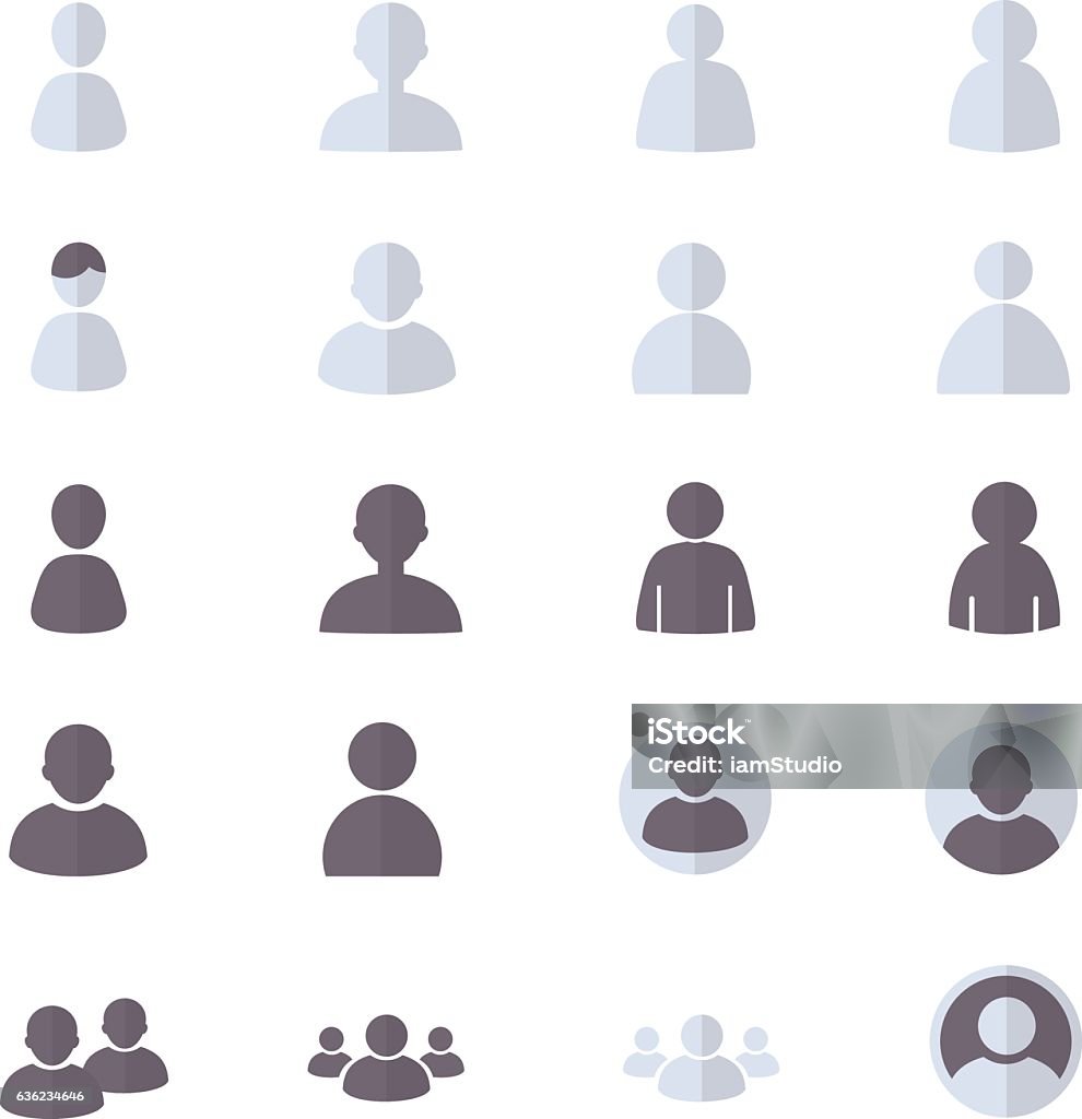 Utilisateur et personnes Ensemble de résumé, icône de compte - clipart vectoriel de Icône libre de droits