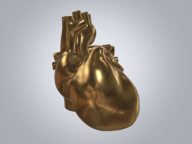 istock Golden heart of human.3D rendering. 636236352
