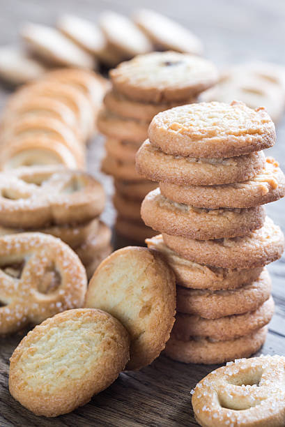 istock Butter cookies on the wooden table 636239120