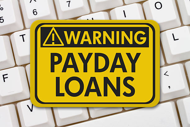 istock Online Payday Loans Warning Sign 636241320