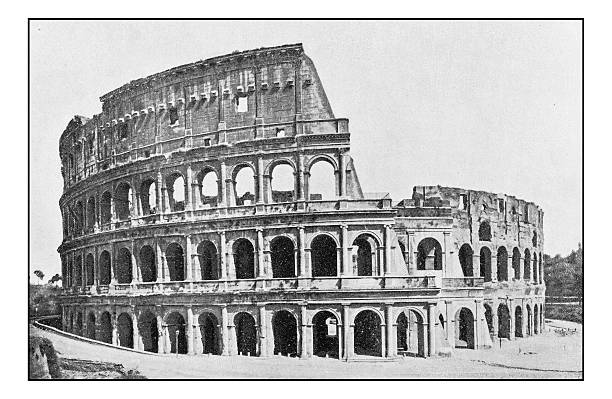 istock Antique dotprinted photographs of Italy: Rome, Coliseum 636241408