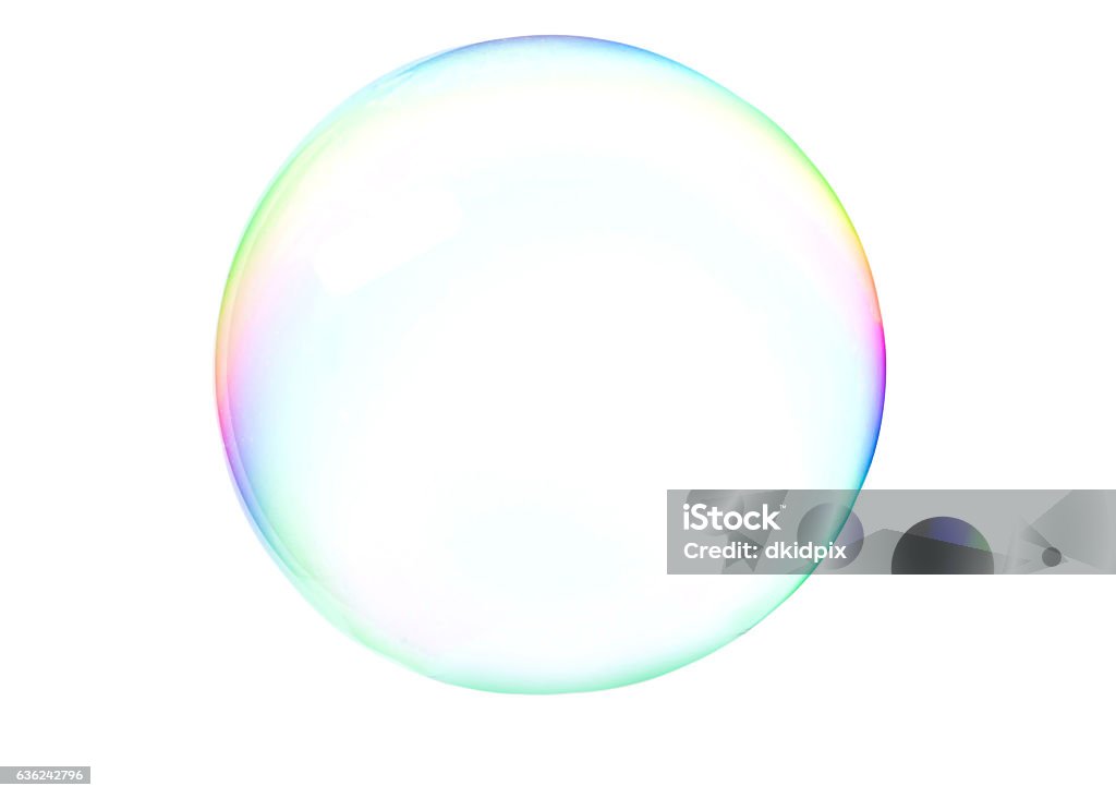 Soap bubblle A colorful soap bubbles isolated over a white background Bubble Stock Photo