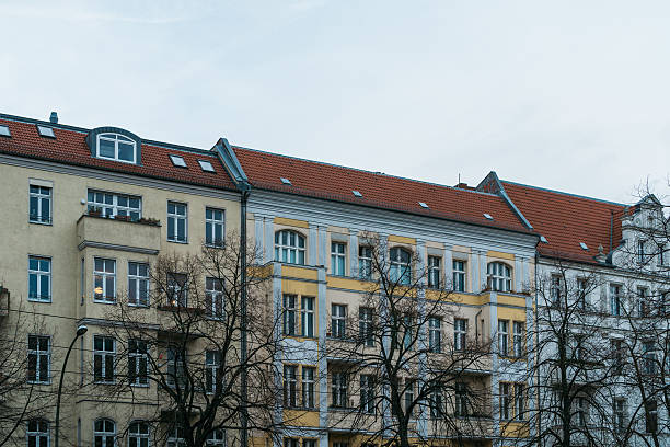 istock yellow and blue facaded row houses at berlin 636246956