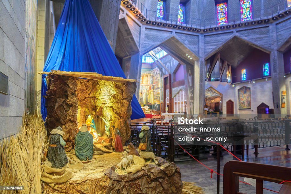 Christmas in Nazareth Nazareth, Israel - December 20, 2016: The nativity scene, in the Church of the Annunciation, in Nazareth, Israel Israel Stock Photo