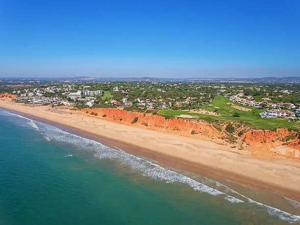 Aerial. Photo from the sky, golf courses Vale de Lobo. Portugal