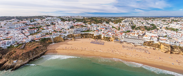 Panorama of Albufeira aerial in Algarve region, Portugal, Europe