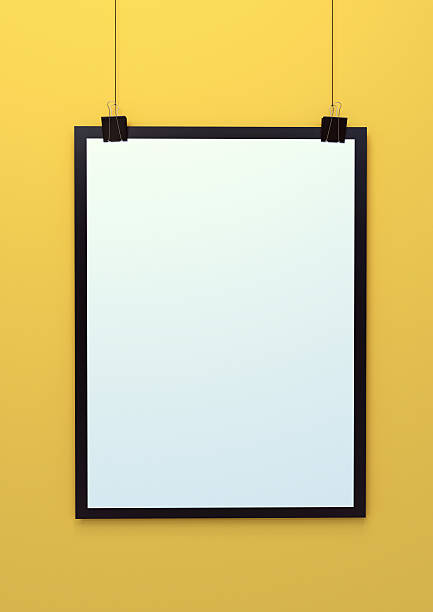 Blank hanging poster template 3d illustration