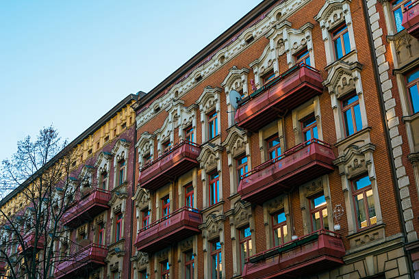 istock Renovated stucco facades at berlin 636252324