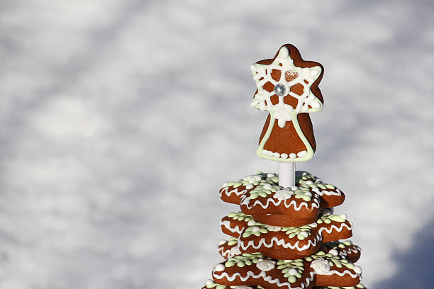 ginger cookies in shape of tip on the Christmas tree