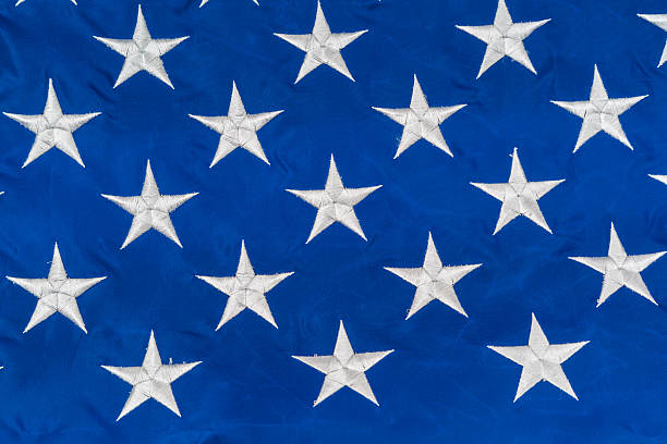 istock Close-up of American flag 636254824