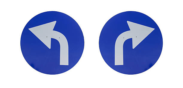 istock Left and right white and blue arrow isolated 636257466