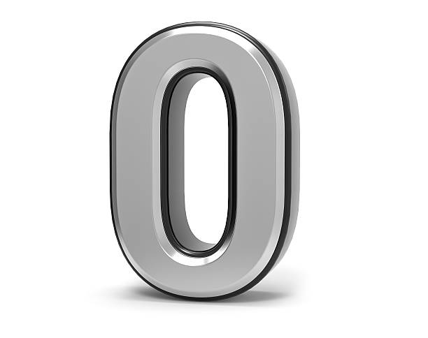 istock 3D Isolated Metal Metallic 0 zero Number Illustration. 636258072