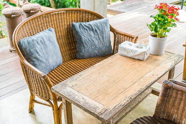 istock Table and chair in restaurant 636258316