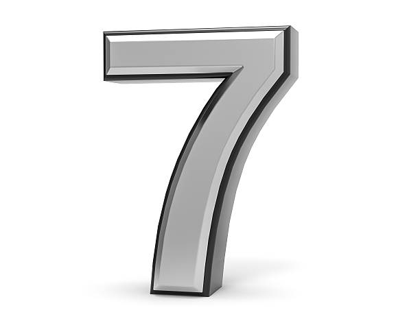 istock 3D Isolated Metal Metallic 7 Seven Number Illustration. 636258510
