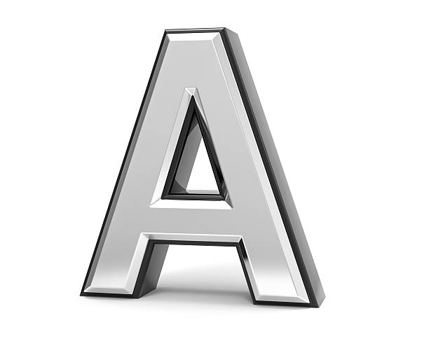 istock 3D Isolated Metal Metallic A Letter Alphabet Logo Illustration. 636259066