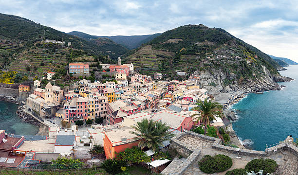 istock Panoramic view on Vernazza town, Italy 636259140