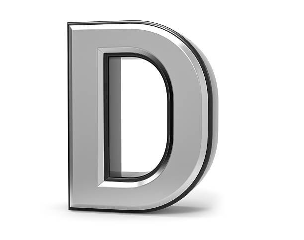 istock 3D Isolated Metal Metallic D Letter Alphabet Logo Illustration. 636259170