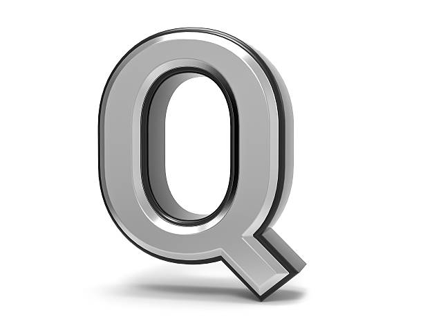 istock 3D Isolated Metal Metallic Q Letter Alphabet Logo Illustration. 636259492