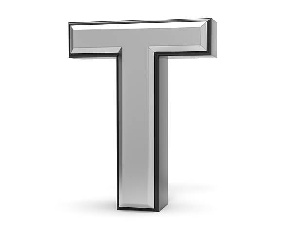 istock 3D Isolated Metal Metallic T Letter Alphabet Logo Illustration. 636259544