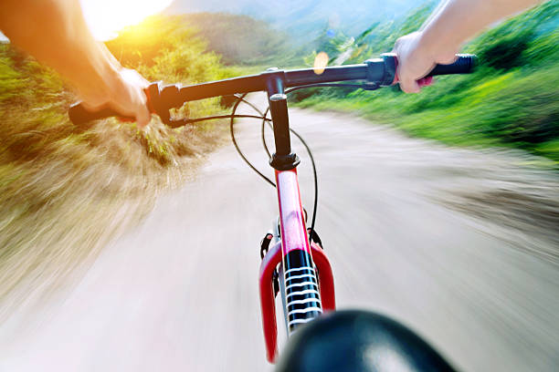istock Speeding on mountain bike 636262186