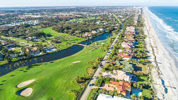 veduta aerea di ponte vedra beach, jacksonville - costa del golfo degli stati uniti damerica foto e immagini stock