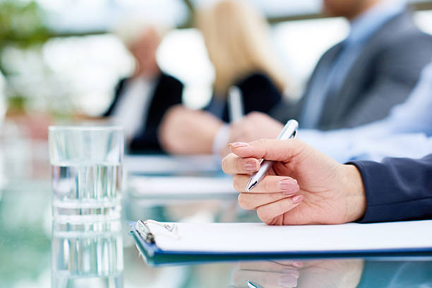istock Woman at conference 636262520