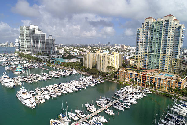istock Aerial shot Miami Beach Marina 636262592