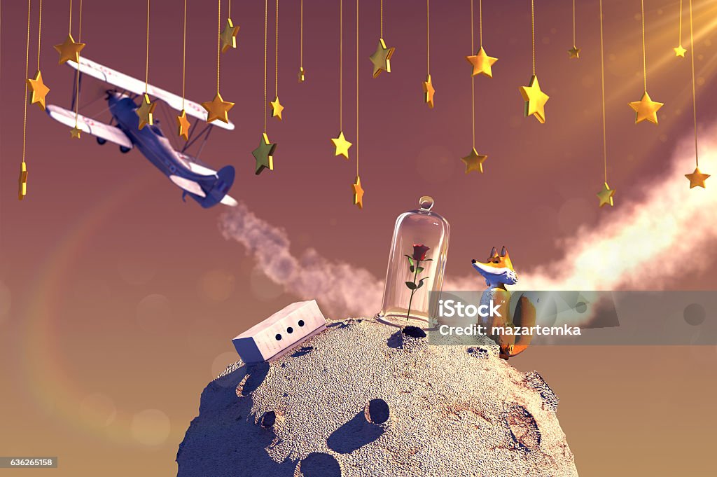 The Little Prince 3D illustration of fairytale The Little Prince Prince - Royal Person Stock Photo