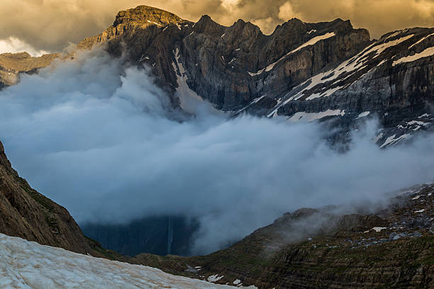 Beautiful landscape of Pyrenees mountains with famous Cirque de Gavarnie in background.