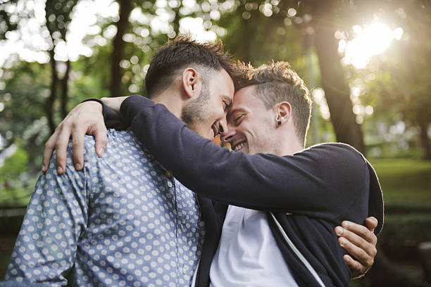 istock Gay Couple Love Outdoors Concept 636269386
