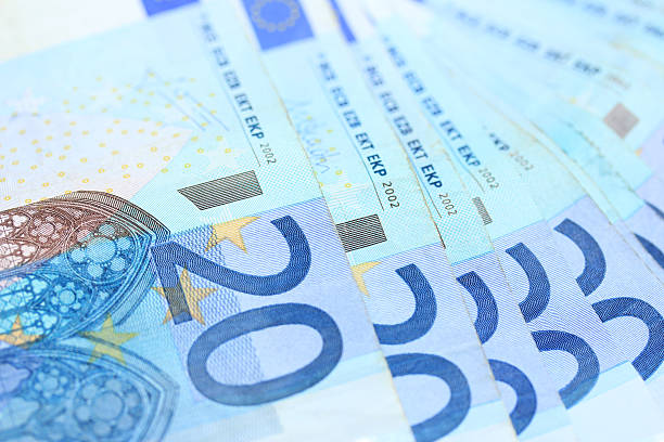 20 euro banknotes stock photo