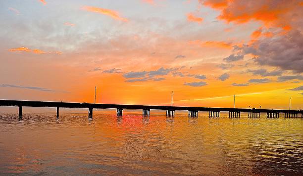 istock Sunset at Punta Gorda bridge in Florida 636271868